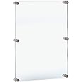 Azar Displays,105536, Floating Acrylic Wall Frame with Silver Hardware Stand Off Caps, Clear Hanging Photo Frame Display Mount with Frameless Border, Glass-Like Frame for Large Prints, 24" x 36"