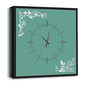 Canvas Wall Art Abstract Cute Clock Painting Artwork for Home Prints Framed - 12x12 inches