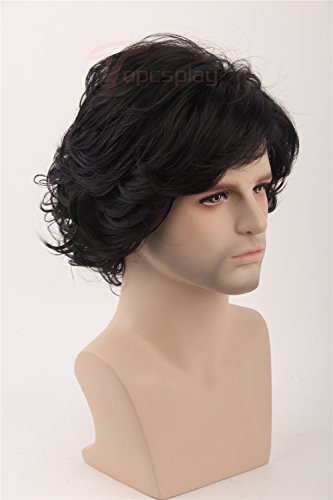 Cosplay Wig Short Natural Wavy Style Layered Halloween Synthetic Fiber Hair Wigs for Women Men - Image 3