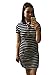 Teeuiear Women Embroidery Polo Striped Print Summer T Shirt Dress Slim Casual Mini Sport Dresses (M, Q896 Navy)