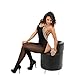 Vovotrade Women Leopard Hanging Neck Bodystockings Perspective Underwear Lingerie (Black)