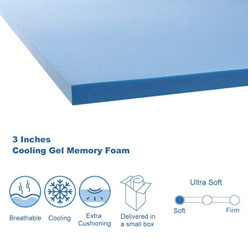 Jingxun Full Mattress Toppers 2 Inch Premium Gel Multi Layered Memory