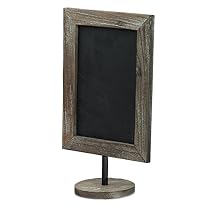 12 Inch Small Rustic Torched Wood Framed Tabletop Memo & Message Chalkboard / Cafe Menu Board Sign