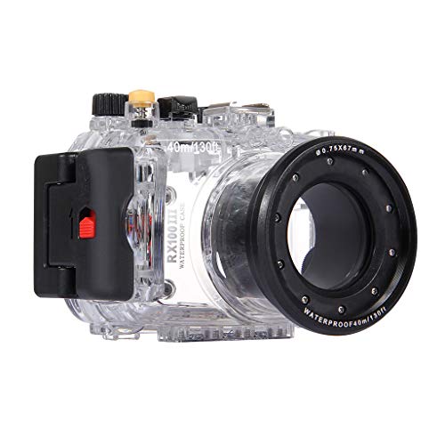 Uplord 40m Underwater Swimming Diving Waterproof Camera Case Diving Protective Housing Shell for Sony RX100 III,Diving Shell+O Seal+Cleaning Cloth+Hand Strap