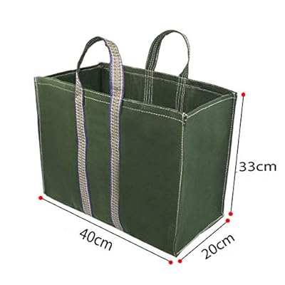 Storite Pack of 2 Canvas Grocery Shopping Bags with Reinforced Handles (40x20x33-cm, Green)