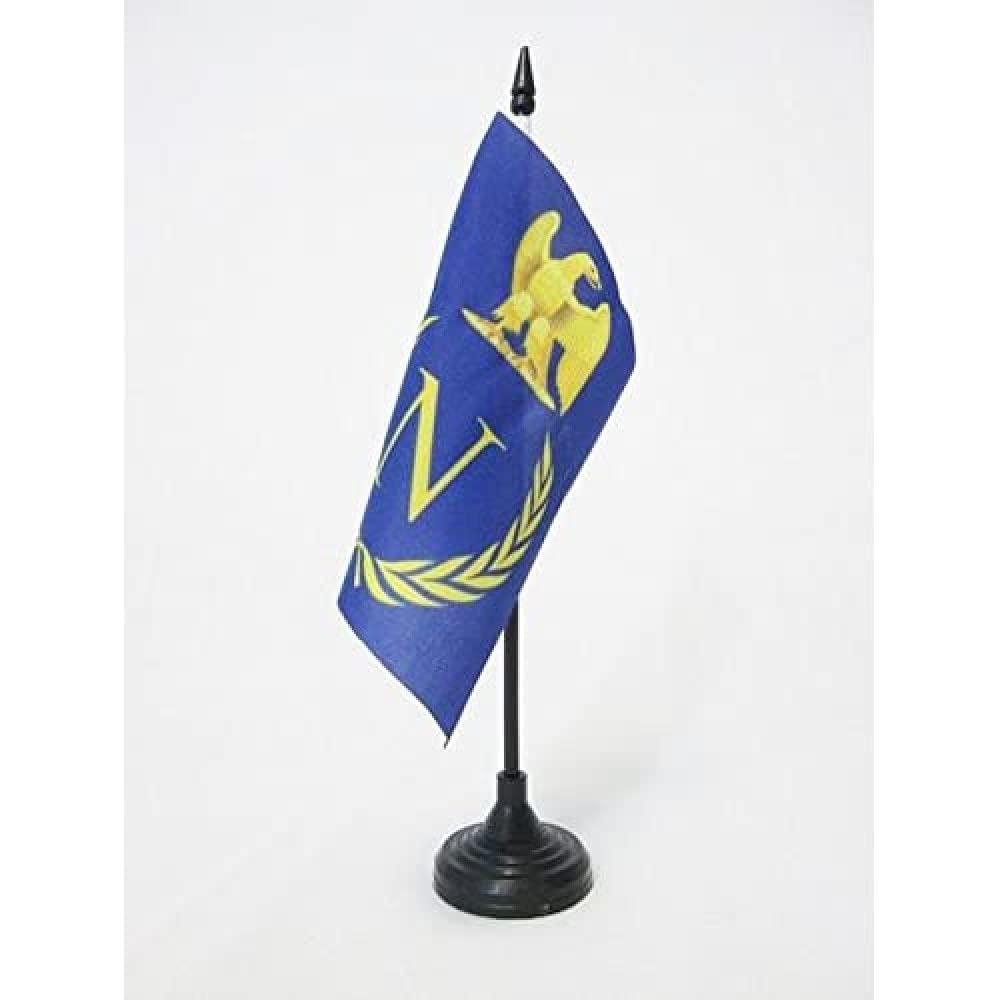 AZ FLAG - Shield Napoleon Bonaparte of France Table Flag 5'' x 5'' - French Empire Office Mini Banner 100% Polyester 15 x 15 cm - Mini Desk Flag with 10'' Pole and Black Plastic Base