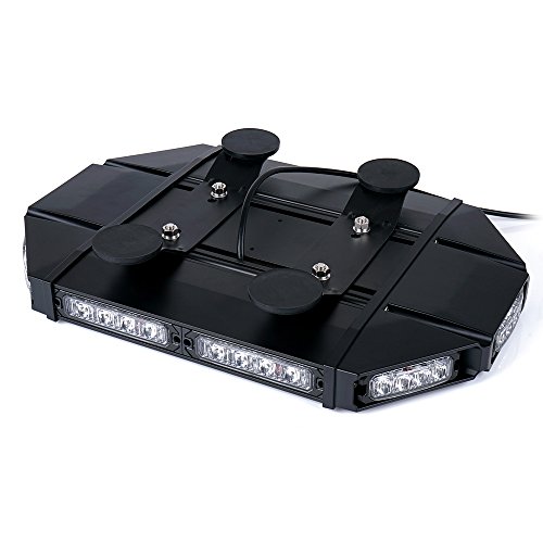 Xprite Black Hawk Mini 18" Professional Blue LED Stealth Low Profile Law Enforcement and Security Magnetic Roof Top Strobe Light Bar