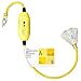 Thonapa 3 Foot Lighted Outdoor GFCI Extension Cord - 12/3 SJTW Heavy Duty Yellow Pigtail Extension Cable with 3 Prong Grounded Plug for Safety