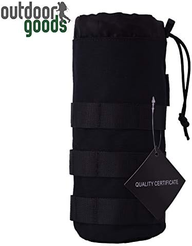 outdoor goods MOLLE Water Bottle Pouch, Drawstring Open Top & Mesh Bottom Travel Water Bottle Bag Tactical Hydration Carrier and H2O Water Bottle Hydration Holder