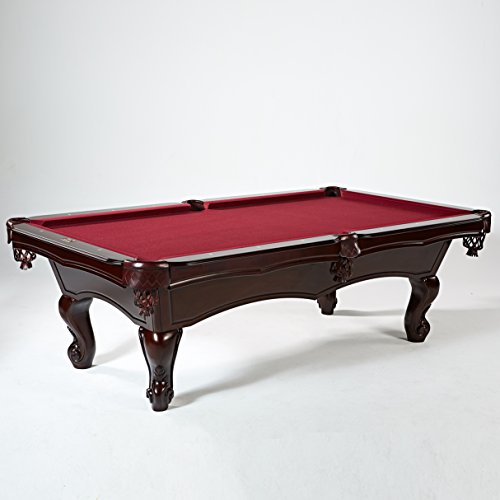 Barrington Slate Billiard Table Set: Claremont 100-Inch Wooden Game Room Pool Table - Premium Heavy Duty Queen Anne Leg Billiard Table with Wool Cloth