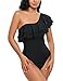 Avidlove Women's Ruffle Off Shoulder One-Piece Swimsuit One Shoulder Strap Swimwear Monokini