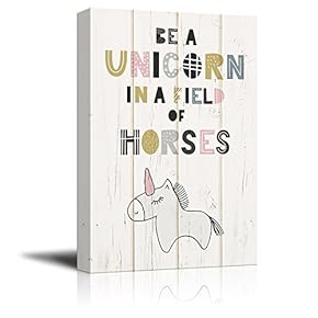 Canvas Wall Art - Be a Unicorn in a Field of Horses - Giclee Print Gallery Wrap Modern Home Art Ready to Hang - 12x18 inches