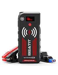 Cargador inalámbrico Beatit G18 PRO QDSP 2000A Pico 8.0 L Gasolina y 8.0 L Diesel 21000 mAh 12 V arrancador de auto portátil, arrancador de batería de auto con cables pasa corrientes inteligentes