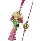 CRAFTING LOVE A Beautiful Colorful / Multicolor Combo Set of 3 Pairs ( 6 Pieces ) Couple Rakhi Set