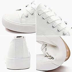 hash bubbie Womens White PU Leather Sneakers Low