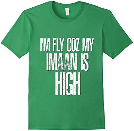 Men's Funny Muslim Shirt Islam Men Sexy Fly Because Imaan Is High 2XL Grass