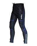 Wellcls Windproof Cycling 3D GEL Padded Pants Bike Bicycle Wear Fleece Winter Thermal (Black/Blue, XX-Large)