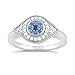 SILVERCLOSEOUT Rhodium Plated Sterling Silver Womens Blue Cz Evil Eye Ring - Size 8
