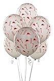 Silver with Red Firefighter Symbols Balloons (6)