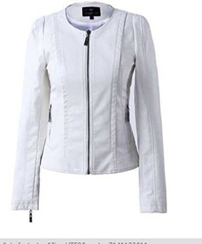 Leather Planet Women's Lambskin Leather Bomber Biker Jacket Medium White