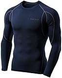 Tesla TM-MUD11-NVY_Large Men's Long Sleeve T-Shirt Baselayer Cool Dry Compression Top MUD11