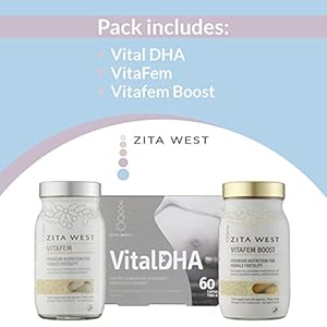 Zita West Preconception Support Pack for Women – Essential Multivitamins, Minerals, DHA, EPA, Zinc, Omega 3 and Anti-Oxidants for Fertility and Preconception