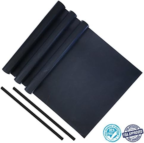 Kitchen Capital 3 Pack Nonstick Oven Liners – Versatile Heavy-Duty Mats for Bottom of Electric, Gas, Toaster Ovens + 2 Rack Guards – Reusable, Heat-Resistant, Cut to Fit – Certified BPA Free