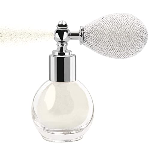 Highlighter Powder Spray，Glitter Spray Shimmer Spray Sparkle Spray High Gloss Powder Glitter Highlighter Makeup Spray for Face Body Hair Cosmetic-01 Pearl White