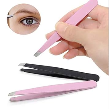 Cys Eyebrow Tweezer Slant Flat Tips Closed Clamp Face Eye Hair
