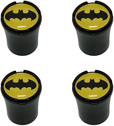 Modern Design 4pcs Yellow Bat Logo Black Auto Car Wheel Tire Air Valve Caps Tire Decoration