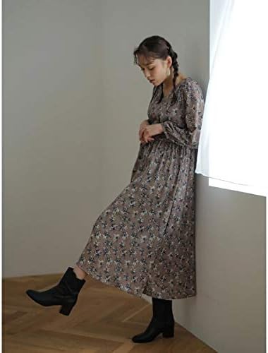 Amazon アースミュージック エコロジー エンパイアフラワーワンピース ピンクベージュ F ワンピース チュニック 通販