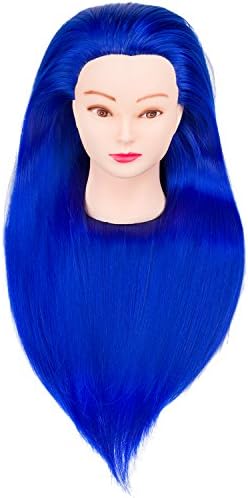 weddingwish Ms hair long hairstyle Training Doll Head Cosmetology Head with Free Table Clamp ( Heat Resistant Fiber brownness Colors)X