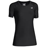 Under Armour HeatGear Armour SS Top - Women's Black / Metallic Silver Small