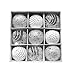ALEKO CHB01WH Shatterproof Iridescent Holiday Christmas Ornament Variety Pack Set of 9 White and Silver