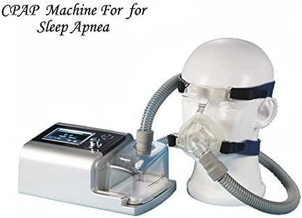 Genmine High Quality Silver Shell with 3.5’’ TFT Screen Portable Auto C-P-A-P - Machine for Sleep Apnea with CPAP Tubing Hose and Headgear