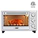 VIVOHOME 6-Slice Countertop Toaster Oven with Bake Pan, Broil Toasting Rack and Drag Hook, Oven Mitten Included, Stainless Steel, Silver