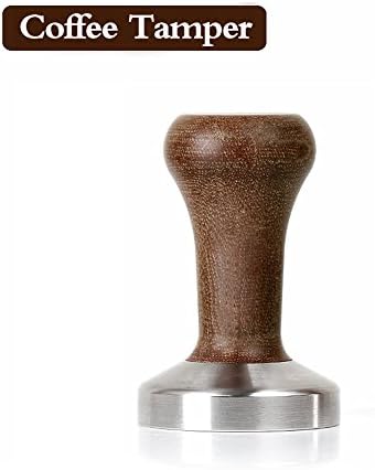 Espresso Coffee Tamper 51mm / 2 Inches Diameter Round-Handled Tamper Stainless Steel Flat Base Barista Bean Press