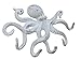 Rustic Whitewashed Cast Iron Octopus Hook 11 Inch - Decorative Hook - Sealife Metal Wall Hook