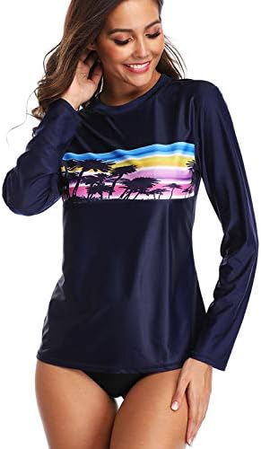 Taylover Women's Swim Shirt Rash Guard Long Sleeve Rash Guard UPF 50+ Swimwear Black