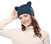 Bellady Women's Hat Cat Ear Crochet Braided Knit Caps,Navy