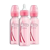 Dr. Brown's Optios+ Baby Bottles, 8 Ounce, Pink, 3 Count