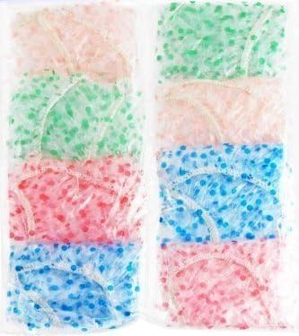 Tzipco's 8 Pack Reusable Disposable Elastic Shower Caps ~Cute Polka Dot Design~