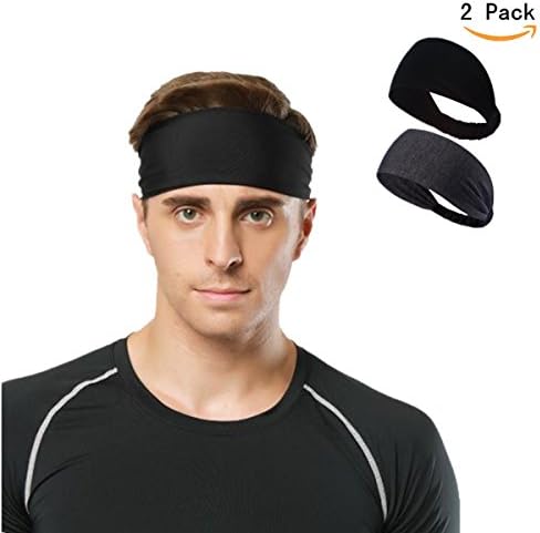 Sports Headband Mens Thin Guys Sweatband Running, Working Out and Dominating Stretch Moisture Wicking