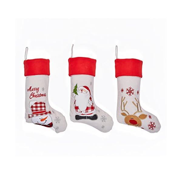 Lalent 4 Pack Christmas Stockings, 18 inches Large Thick White Quilted or Jute Burlap Luxury Stockings Gifts for Family… - Image 6
