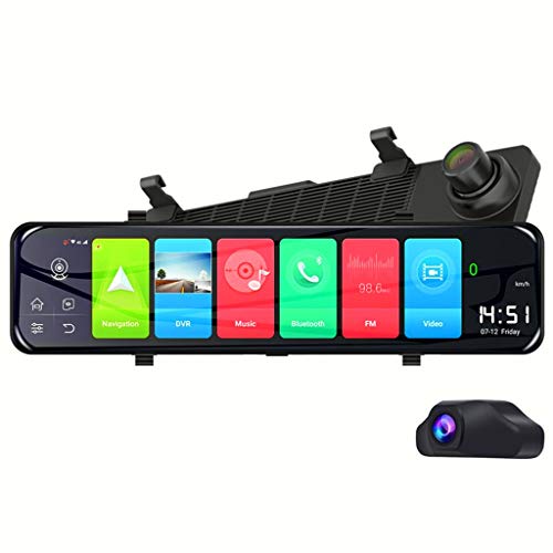 Quad Core Car DVR Camera,12 inch 4G Android 8.1, GPS Navigation Dual Lens Rearview Mirror Dashcam, Bluetooth FM Transmitter, Digital Video Recorder - Thumbnail 2