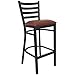 Flash Furniture HERCULES Series Black Ladder Back Metal Restaurant Barstool - Burgundy Vinyl Seat