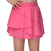 THE GYM PEOPLE Pleated Tennis Skirt for Girls with Pockets Ruffle Athletic Golf Skorts Built-in Shorts