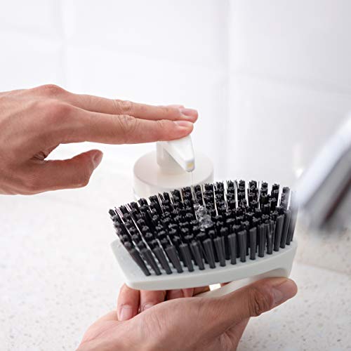 Cleaning Brush - Ergonomic Grip with Flexible and Durable Bristles Cleaning Brush, Scrub Brush for Bathroom, Showers, Tiles, Seams, Sinks, Multi-Purpose Heavy Duty Scrub Brush (2 Pack) (Black) - Thumbnail 3