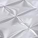 Ucharge Unique Pinch Pleat Pintuck Duvet Cover Set,3 Pieces Decorative Stylish Brushed Microfiber Bedding Set with Zipper and Corner Ties (King White)