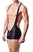 TESOON Men Sexy Leather Bodysuit Singlet Leotard Underwear